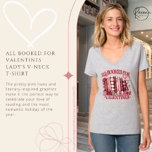 Alles gebucht für Valentins- Damen-V-Ausschnitt-T- T-Shirt