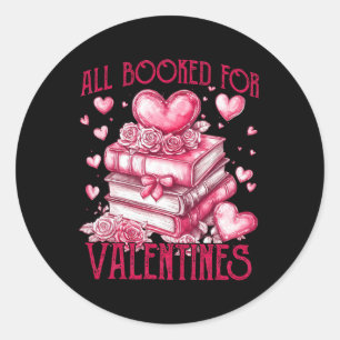Alles gebucht für Valentinstag - Valentinstag Buch Runder Aufkleber