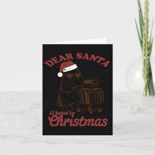 Alles gebucht für Weihnachten Funny Cat Buch Weihn Karte