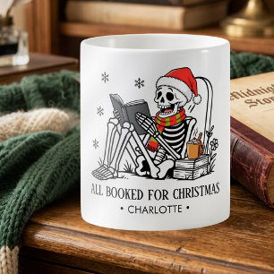 Alles gebucht für Weihnachten Lustiger lesender Sk Kaffeetasse