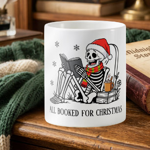 Alles gebucht für Weihnachten Lustiger lesender Sk Kaffeetasse