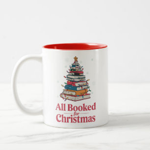 Alles gebucht für Weihnachtsbuch Baum Lichtern  Zweifarbige Tasse