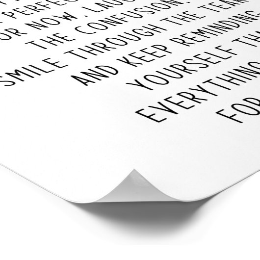 Alles geschieht aus einem Grund der Inspiration Poster (Ecke)