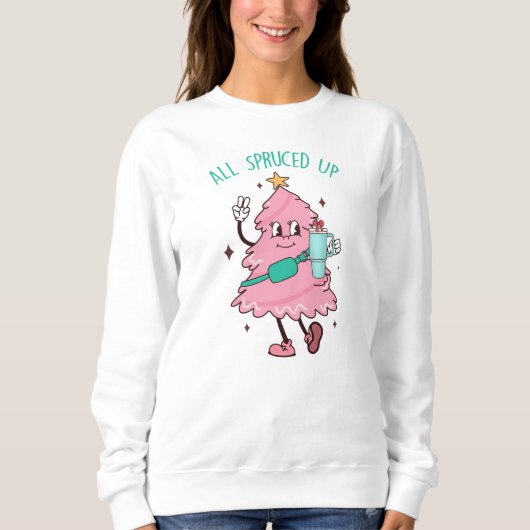 Alles gesprenkelt Bougie Fir Life, Bougie Xmas Tre Sweatshirt (Vorderseite)