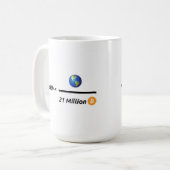 Alles geteilt durch 21 Millionen Bitcoins Kaffeetasse (Vorderseite Links)