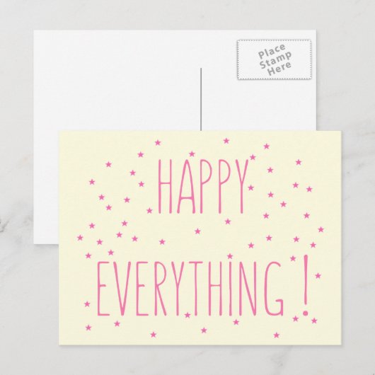 Alles glücklich - Fun Quote Postkarte (Vorne/Hinten)