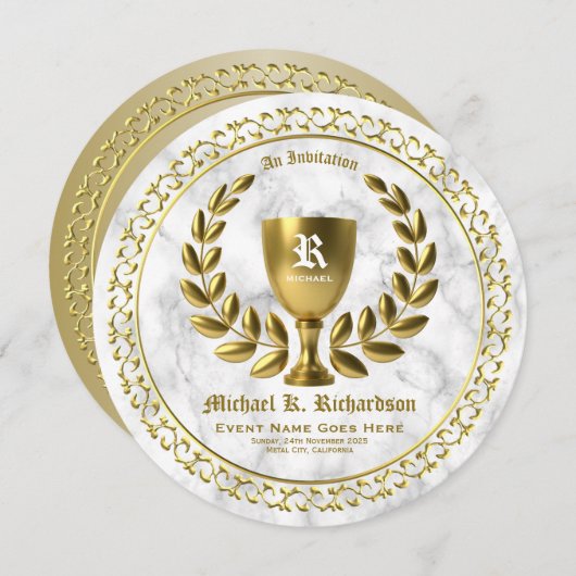 Alles Goldpreis-goldene Einladung (Vorne/Hinten)