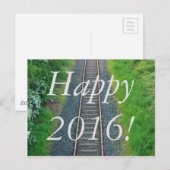 Alles Gute 2016! Gleisbahn in Natur Postkarte (Vorne/Hinten)