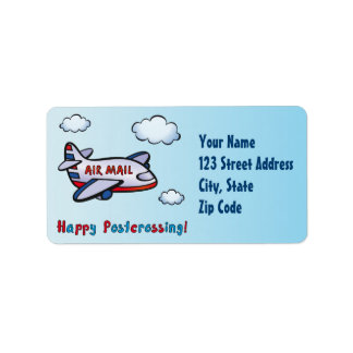 Alles Gute beim Postüberqueren! - Luftpost. Adressaufkleber