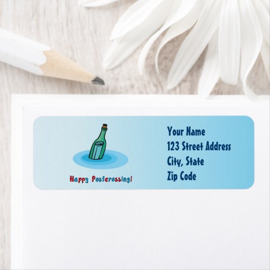 Alles Gute beim Postüberqueren! - Nachricht in ein (Insitu)