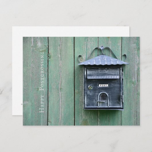 Alles Gute beim Postüberqueren! Postfach. Postkarte (Vorne/Hinten)