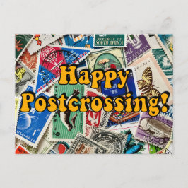 Alles Gute beim Postüberqueren! Vintage Briefmarke Postkarte