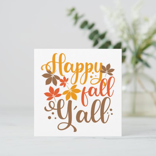 Alles Gute fällt Y'all Karte (Stehend Vorderseite)