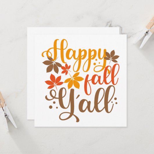 Alles Gute fällt Y'all Karte (Vorderseite/Rückseite Beispiel)