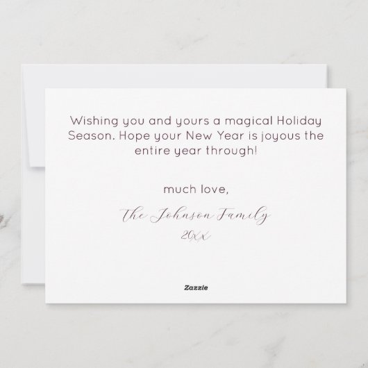 Alles Gute Feiertagskarte (Rückseite)