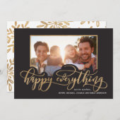 Alles Gute für das Whimsy Gold Script Holiday Foto (Vorne/Hinten)