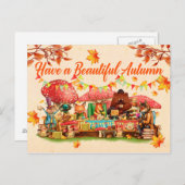 Alles Gute im Herbst. Abbildung. Saisonkarte. Postkarte (Vorne/Hinten)