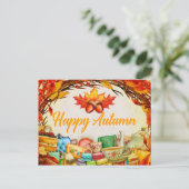 Alles Gute im Herbst. Illustration. Saisonkarte. Postkarte (Stehend Vorderseite)