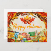 Alles Gute im Herbst. Illustration. Saisonkarte. Postkarte (Vorne/Hinten)