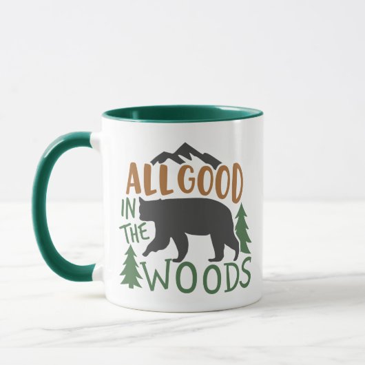 Alles Gute im Wald-Schwarzbär-Camping Tasse (Links)
