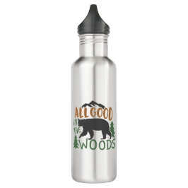 Alles Gute im Wald Schwarzer Bär wandern Edelstahlflasche