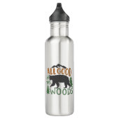 Alles Gute im Wald Schwarzer Bär wandern Edelstahlflasche (Rechts)