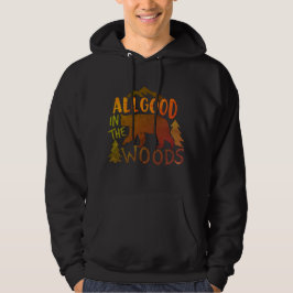 Alles Gute im Wald Schwarzer Bär wandern Hoodie