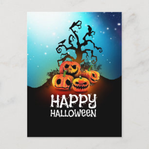 Alles Gute! Kürme unter einem gruseligen Baum! Postkarte