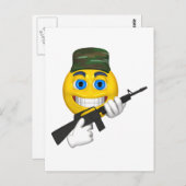 Alles Gute mit einer Maschinenpistole mit einem Hu Postkarte (Vorne/Hinten)
