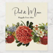 Alles Gute nach BOHO Retro-Blumenstrauß Weinetikett (Einzelnes Label)