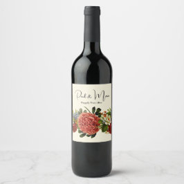 Alles Gute nach BOHO Retro-Blumenstrauß Weinetikett