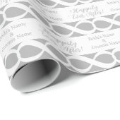 Alles Gute nach! Braut & Groom Silver auf Weiß Geschenkpapier (Rolleneckpunkt)