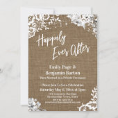 Alles Gute nach Burlap Lace Floral Lights Einladung (Vorderseite)