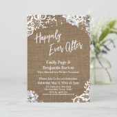 Alles Gute nach Burlap Lace Floral Lights Einladung (Stehend Vorderseite)