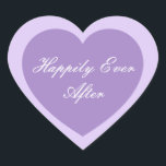 Alles Gute nach dem Aufkleber<br><div class="desc">Glücklicherweise wird Ever After Heart Sticker in einem doppelten Herzdesign gezeigt. Lila und Lavendel</div>