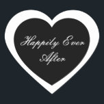 Alles Gute nach dem Aufkleber<br><div class="desc">Glücklicherweise wird Ever After Heart Sticker in einem doppelten Herzdesign gezeigt. Farbe Schwarz</div>