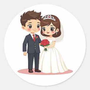 Alles Gute nach dem Hochzeitsticker Runder Aufkleber