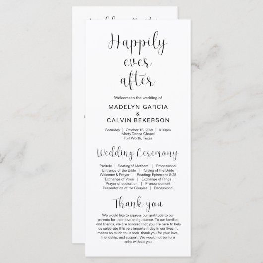 Alles Gute nach dem Programm der modernen Hochzeit (Vorne/Hinten)