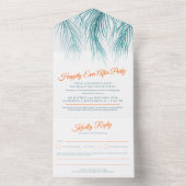 Alles Gute nach einer Hochzeitsfeier in grüner Ora All In One Einladung (Innen Boden)