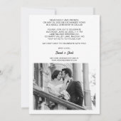 Alles Gute nach einfachem Black & White Champagner Einladung (Rückseite)