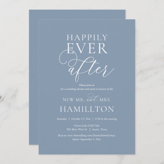 Alles Gute nach Hochzeit, Abendessen und Party Einladung (Vorne/Hinten)