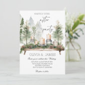 "Alles Gute nach" Hochzeitskiefer und Kerzen Party Einladung (Stehend Vorderseite)