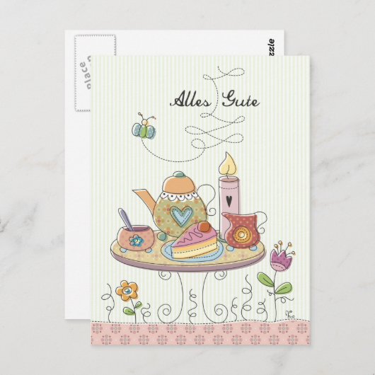 Alles Gute Postkarte (Vorne/Hinten)