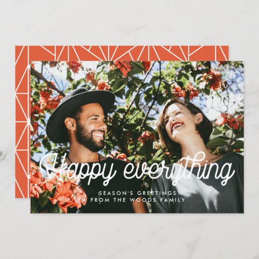 Alles Gute Retro Vintages Foto Feiertagskarte (Vorne/Hinten)