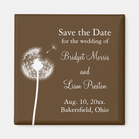 Alles Gute! Save the Date (braun) Magnet (Vorne)