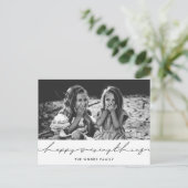 Alles Gute über das moderne, handgeschriebene Holi Postkarte (Stehend Vorderseite)