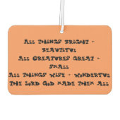 Alles Gute und Schöne Car Air Freshner Autolufterfrischer (Rückseite)