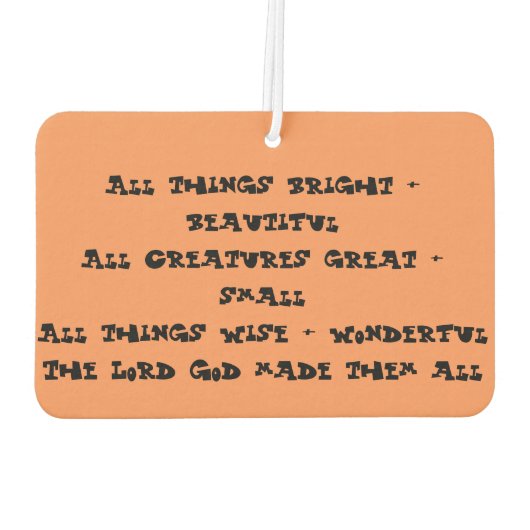 Alles Gute und Schöne Car Air Freshner Autolufterfrischer (Rückseite)