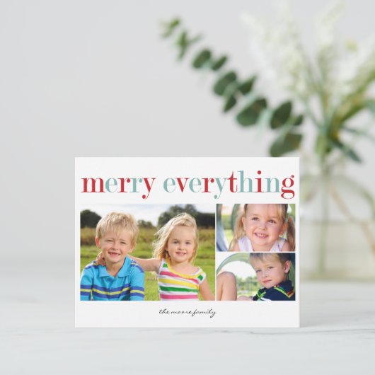 Alles Gute Weihnachtsfotokarte Postkarte (Stehend Vorderseite)