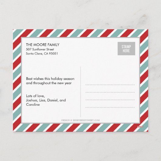 Alles Gute Weihnachtsfotokarte Postkarte (Rückseite)